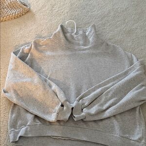 Abercrombie & Fitch Light Gray Women's Turtleneck Sweatshirt